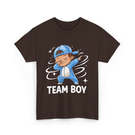 Team Boy Baby Announcement T-Shirt - Dark Chocolate