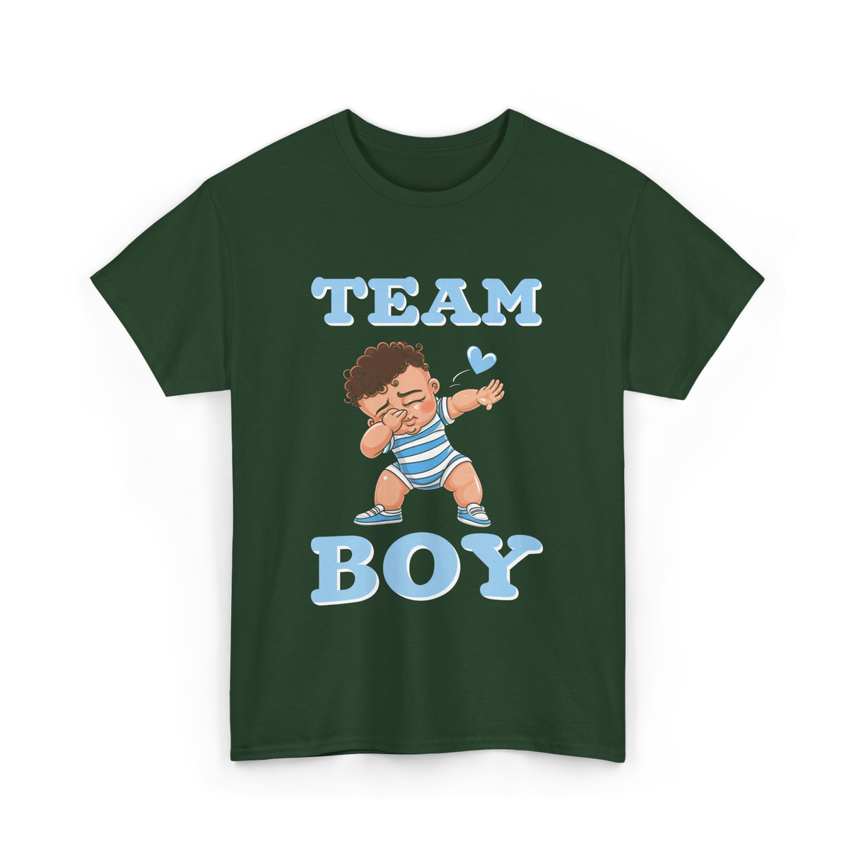 Team Boy Baby Announcement T-Shirt - Forest Green