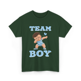 Team Boy Baby Announcement T-Shirt - Forest Green