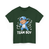 Team Boy Baby Announcement T-Shirt - Forest Green