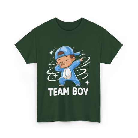 Team Boy Baby Announcement T-Shirt - Forest Green