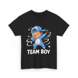 Team Boy Baby Announcement T-Shirt - Black