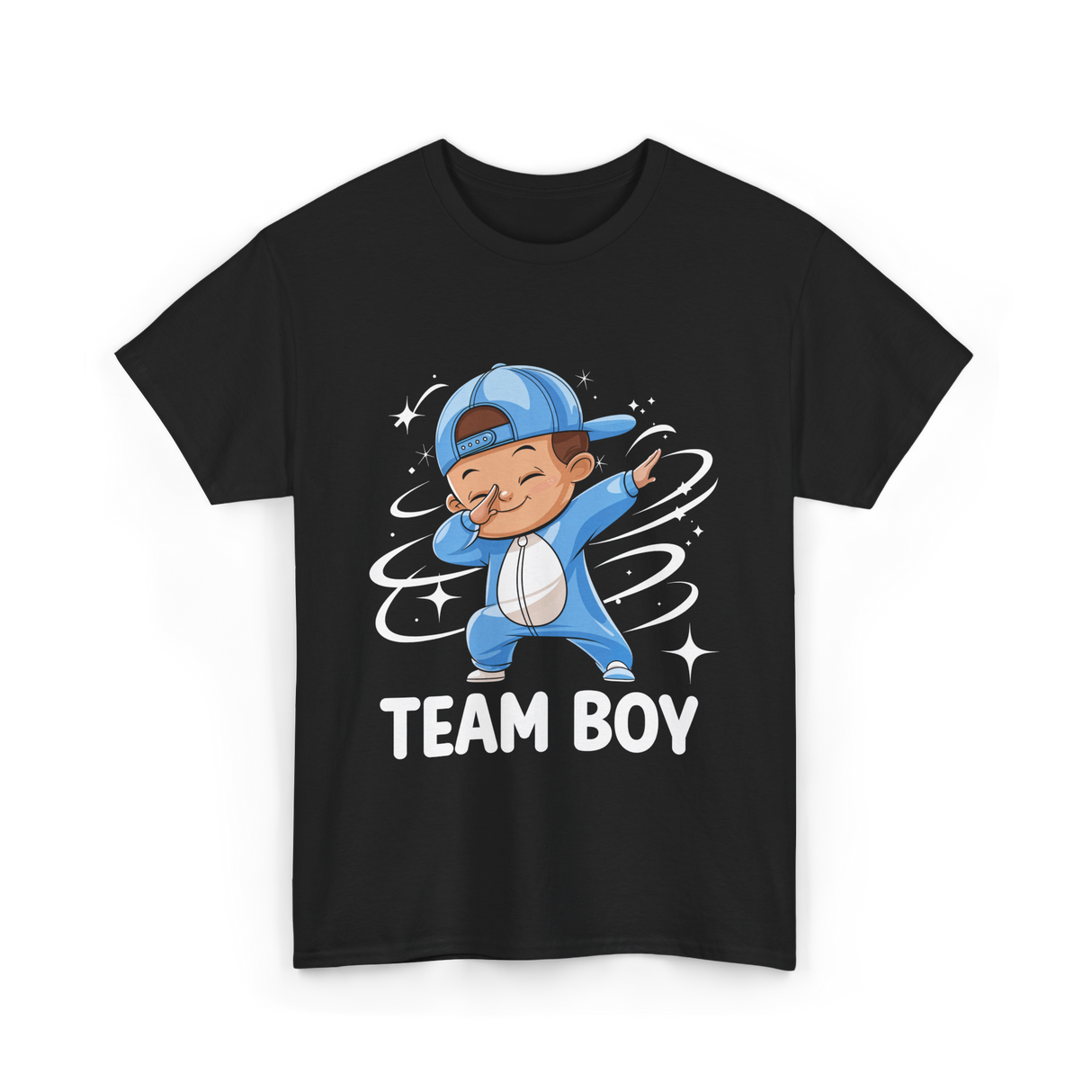 Team Boy Baby Announcement T-Shirt - Black