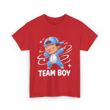 Team Boy Baby Announcement T-Shirt - Red