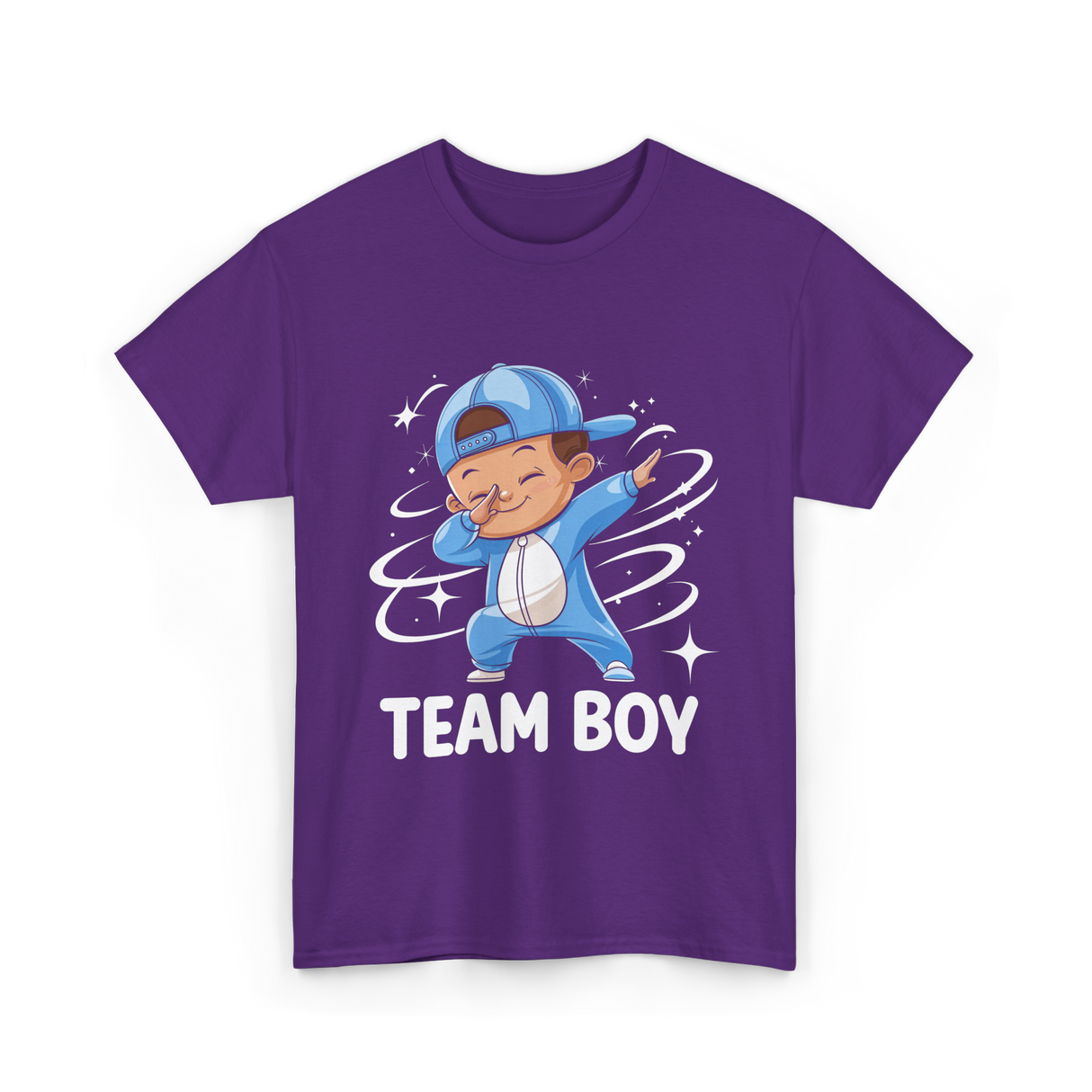 Team Boy Baby Announcement T-Shirt - Purple