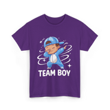 Team Boy Baby Announcement T-Shirt - Purple