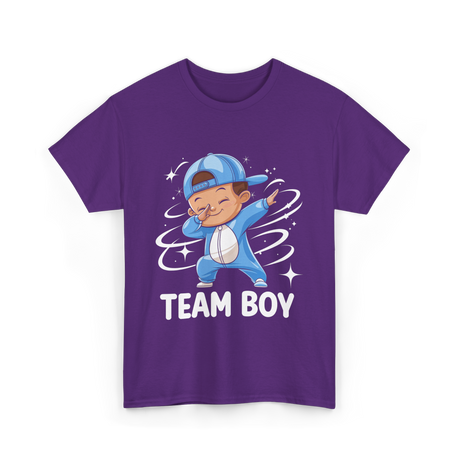 Team Boy Baby Announcement T-Shirt - Purple