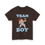 Team Boy Baby Announcement T-Shirt - Dark Chocolate