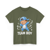 Team Boy Baby Announcement T-Shirt - Military Green