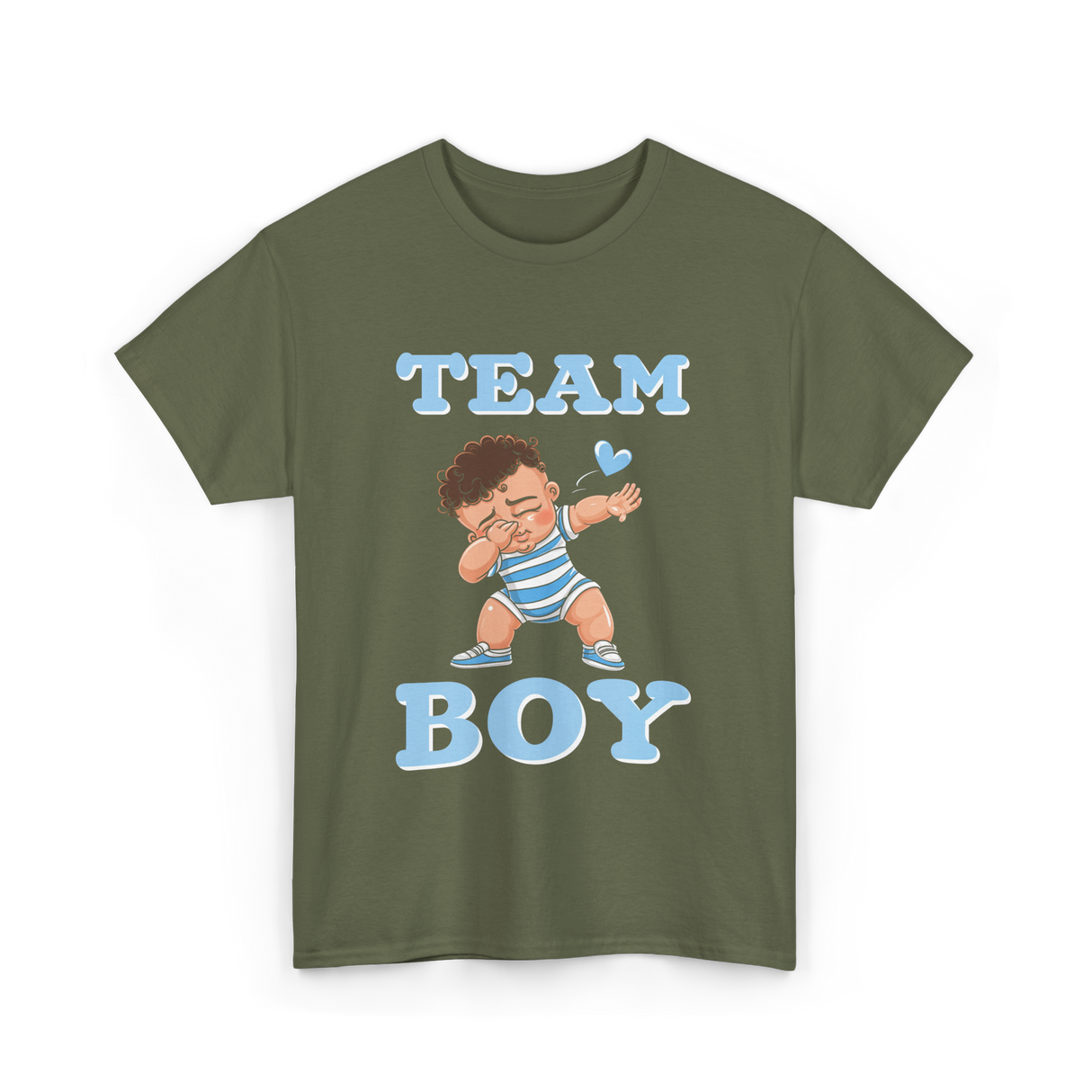 Team Boy Baby Announcement T-Shirt - Military Green