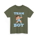 Team Boy Baby Announcement T-Shirt - Military Green