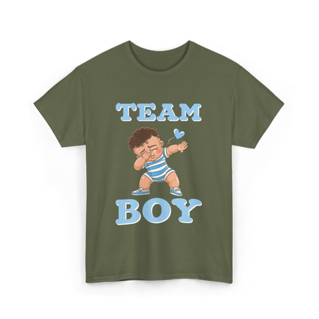 Team Boy Baby Announcement T-Shirt - Military Green