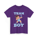 Team Boy Baby Announcement T-Shirt - Purple