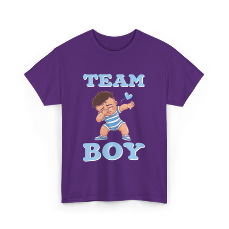 Team Boy Baby Announcement T-Shirt - Purple