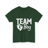 Team Boy Gender Reveal T-Shirt - Forest Green