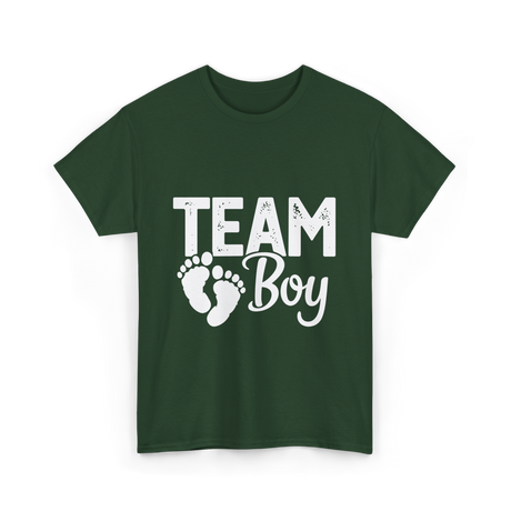 Team Boy Gender Reveal T-Shirt - Forest Green