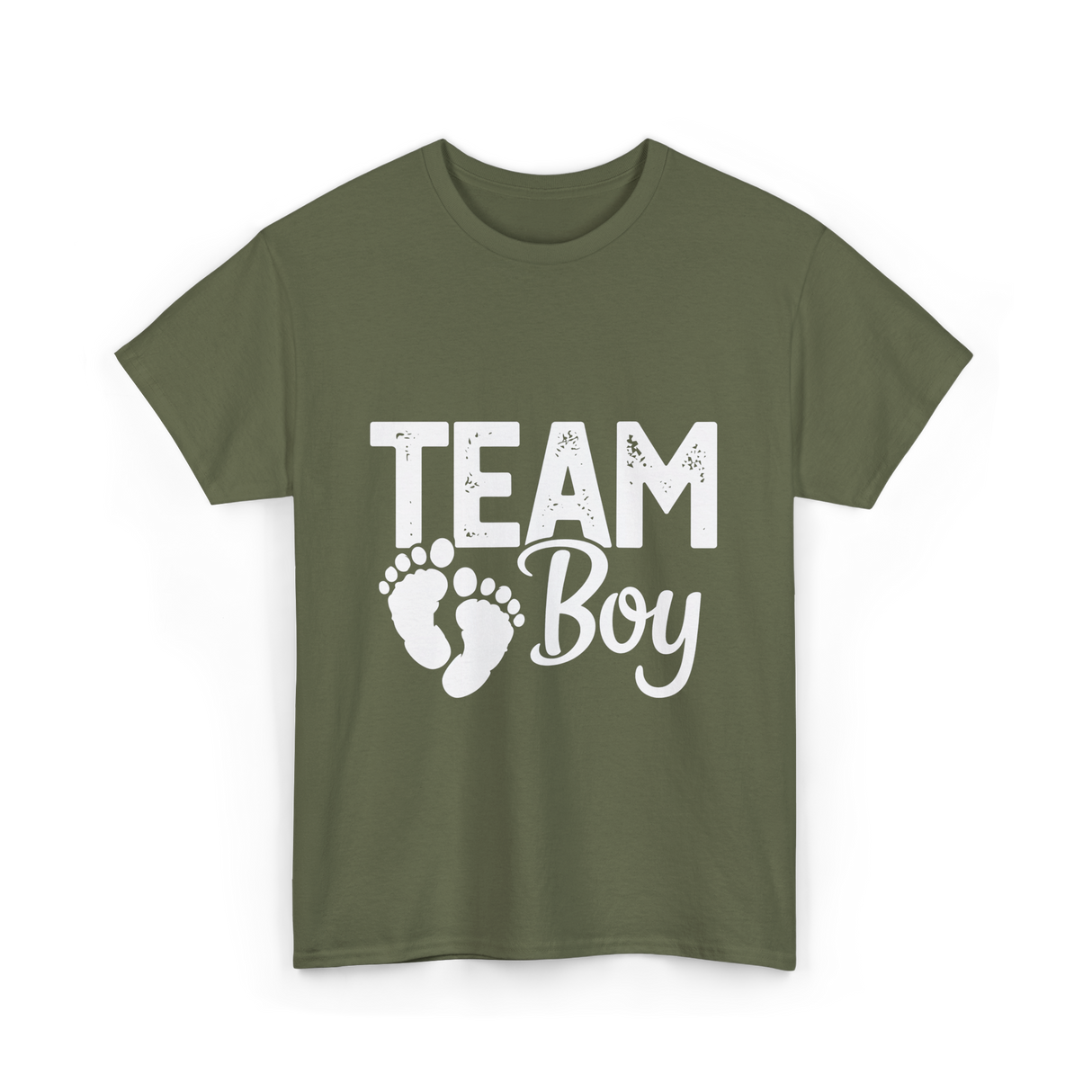 Team Boy Gender Reveal T-Shirt - Military Green