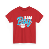 Team Boy Pregnancy Reveal Gender T-Shirt - Red