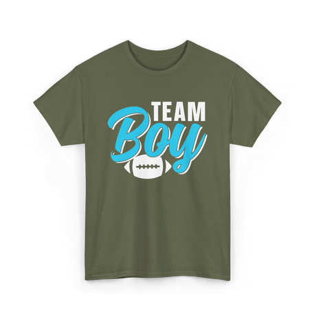 Team Boy Pregnancy Reveal Gender T-Shirt - Military Green