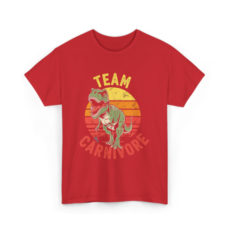 Team Carnivore Dinosaur T-Rex T-Shirt - Red