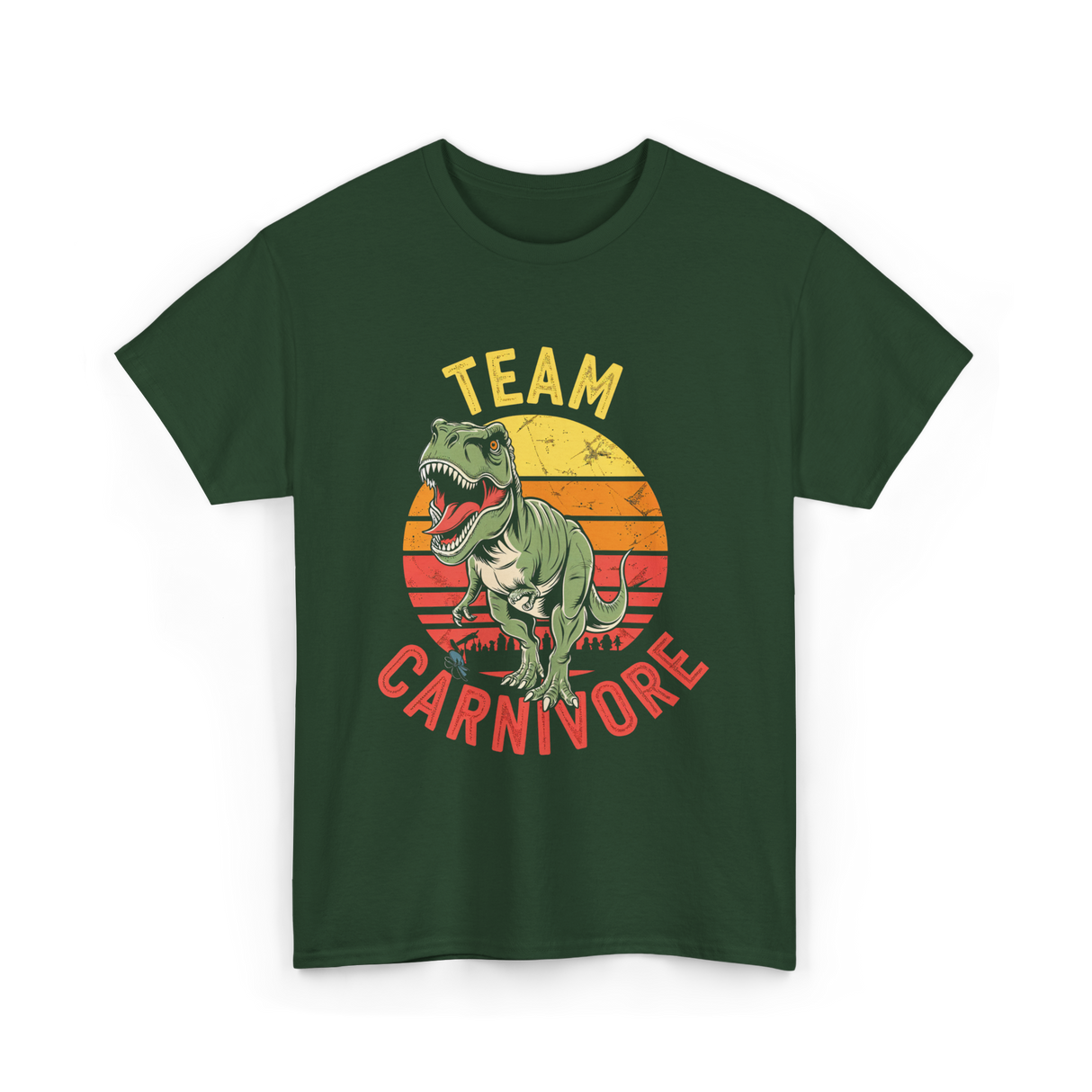 Team Carnivore Dinosaur T-Rex T-Shirt - Forest Green