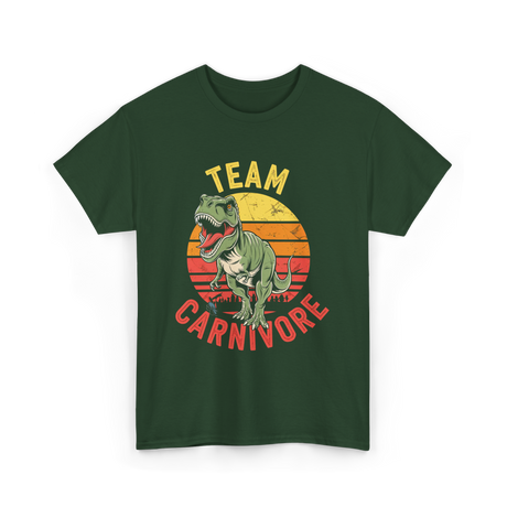 Team Carnivore Dinosaur T-Rex T-Shirt - Forest Green