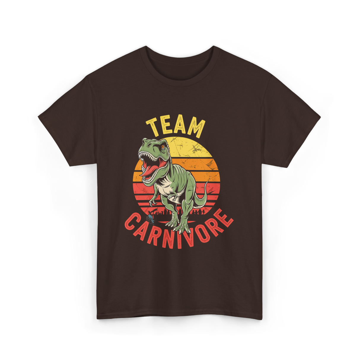 Team Carnivore Dinosaur T-Rex T-Shirt - Dark Chocolate