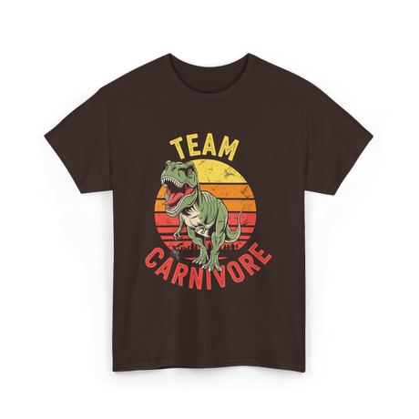 Team Carnivore Dinosaur T-Rex T-Shirt - Dark Chocolate