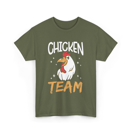 Team Chicken Rooster T-Shirt - Military Green