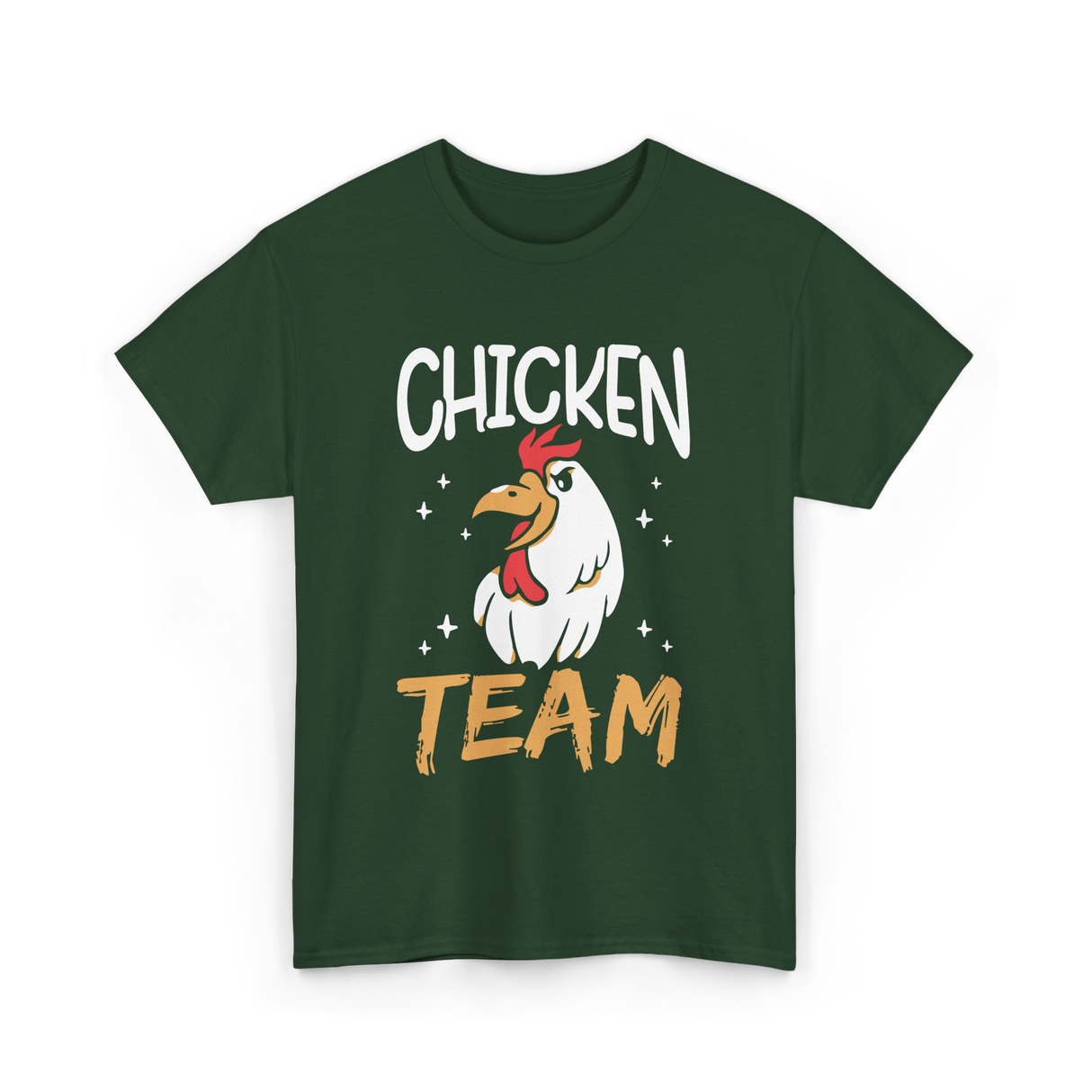 Team Chicken Rooster T-Shirt - Forest Green