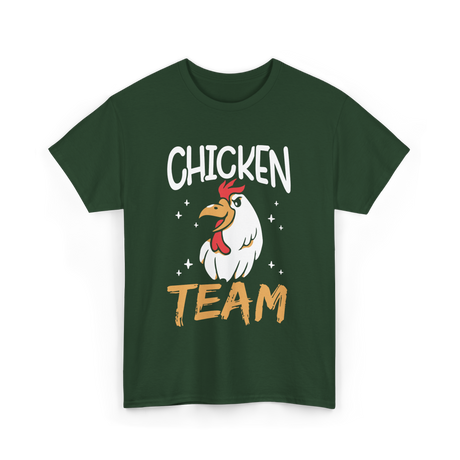 Team Chicken Rooster T-Shirt - Forest Green