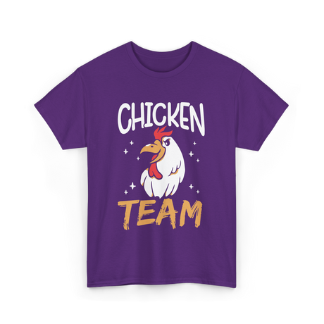 Team Chicken Rooster T-Shirt - Purple