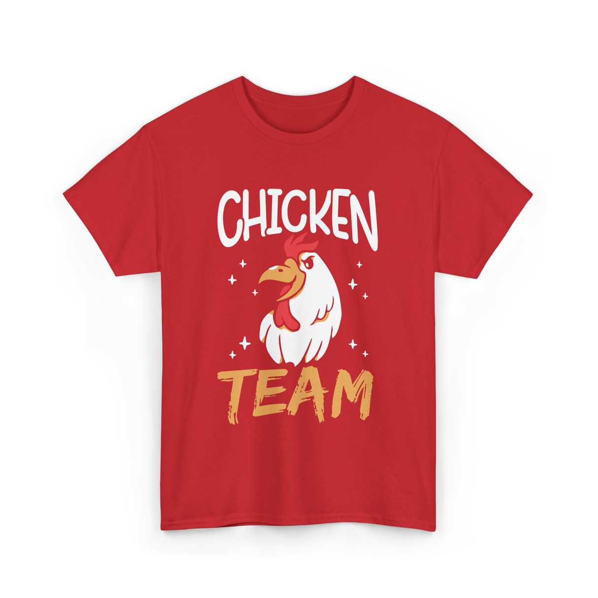 Team Chicken Rooster T-Shirt - Red