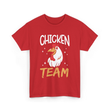 Team Chicken Rooster T-Shirt - Red