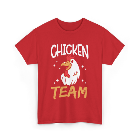 Team Chicken Rooster T-Shirt - Red