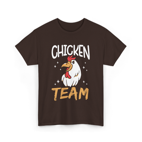 Team Chicken Rooster T-Shirt - Dark Chocolate