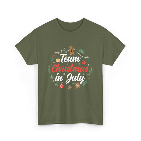 Team Christmas in July Holiday T-Shirt - Military Green