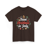 Team Christmas in July Holiday T-Shirt - Dark Chocolate