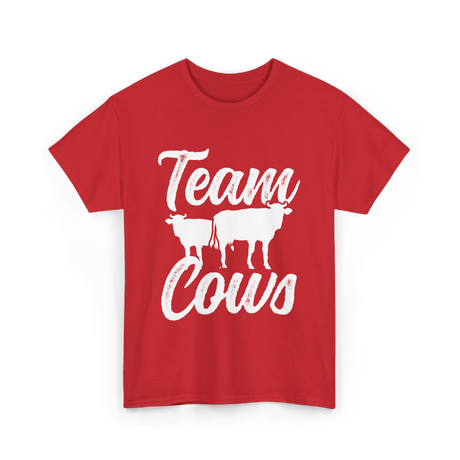 Team Cows Cow Farm Animals T-Shirt - Red