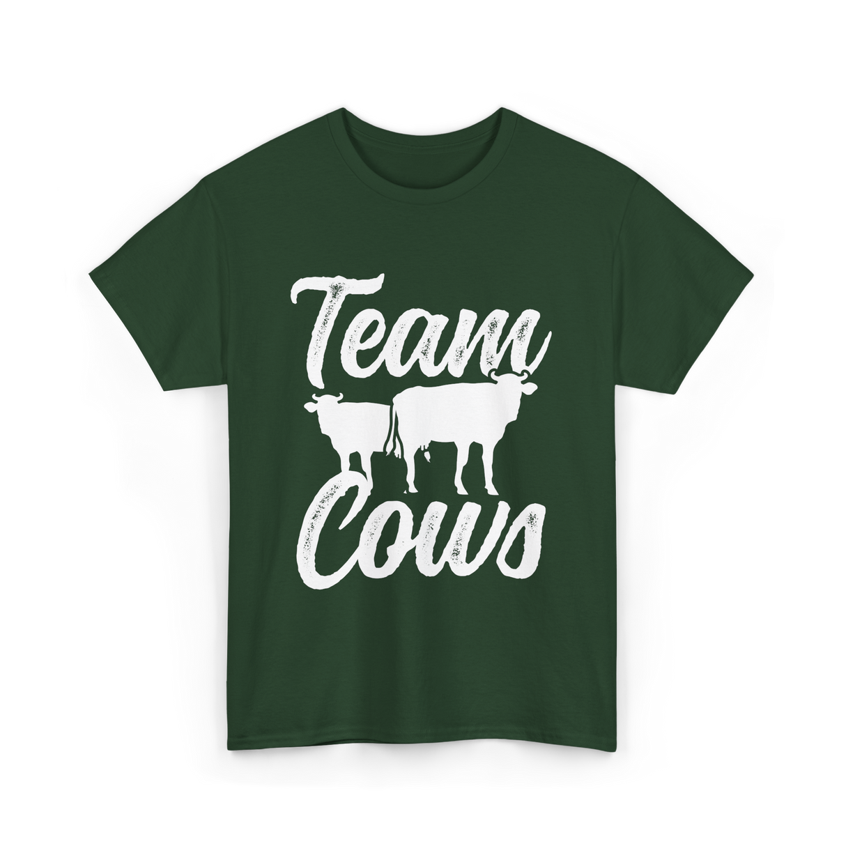 Team Cows Cow Farm Animals T-Shirt - Forest Green