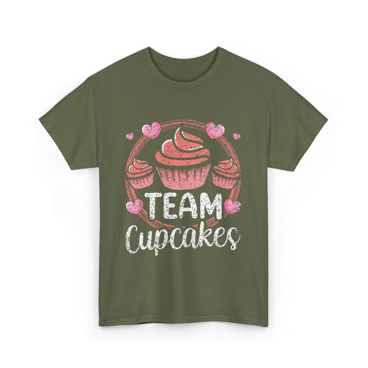 Team Cupcakes Cupcake Lover T-Shirt - Military Green