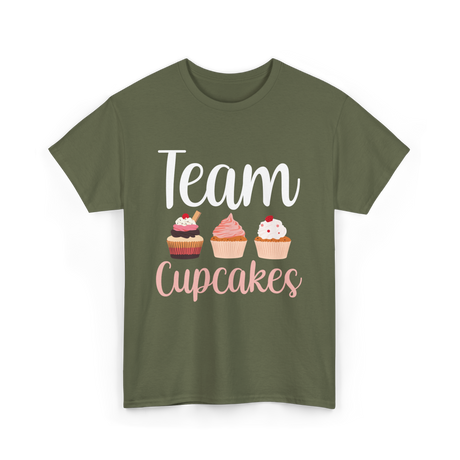 Team Cupcakes Cupcake Lover T-Shirt - Military Green