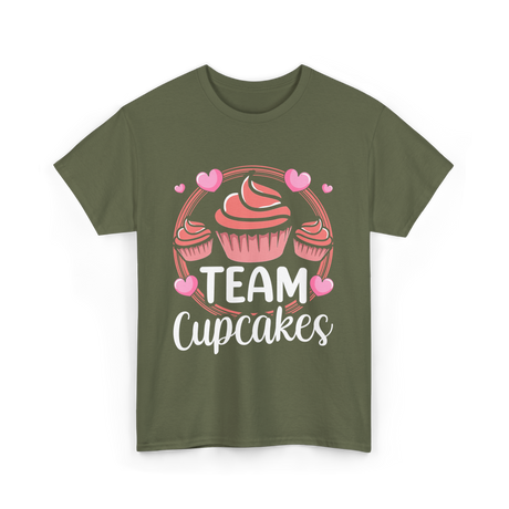 Team Cupcakes Cupcake Lover T-Shirt - Military Green