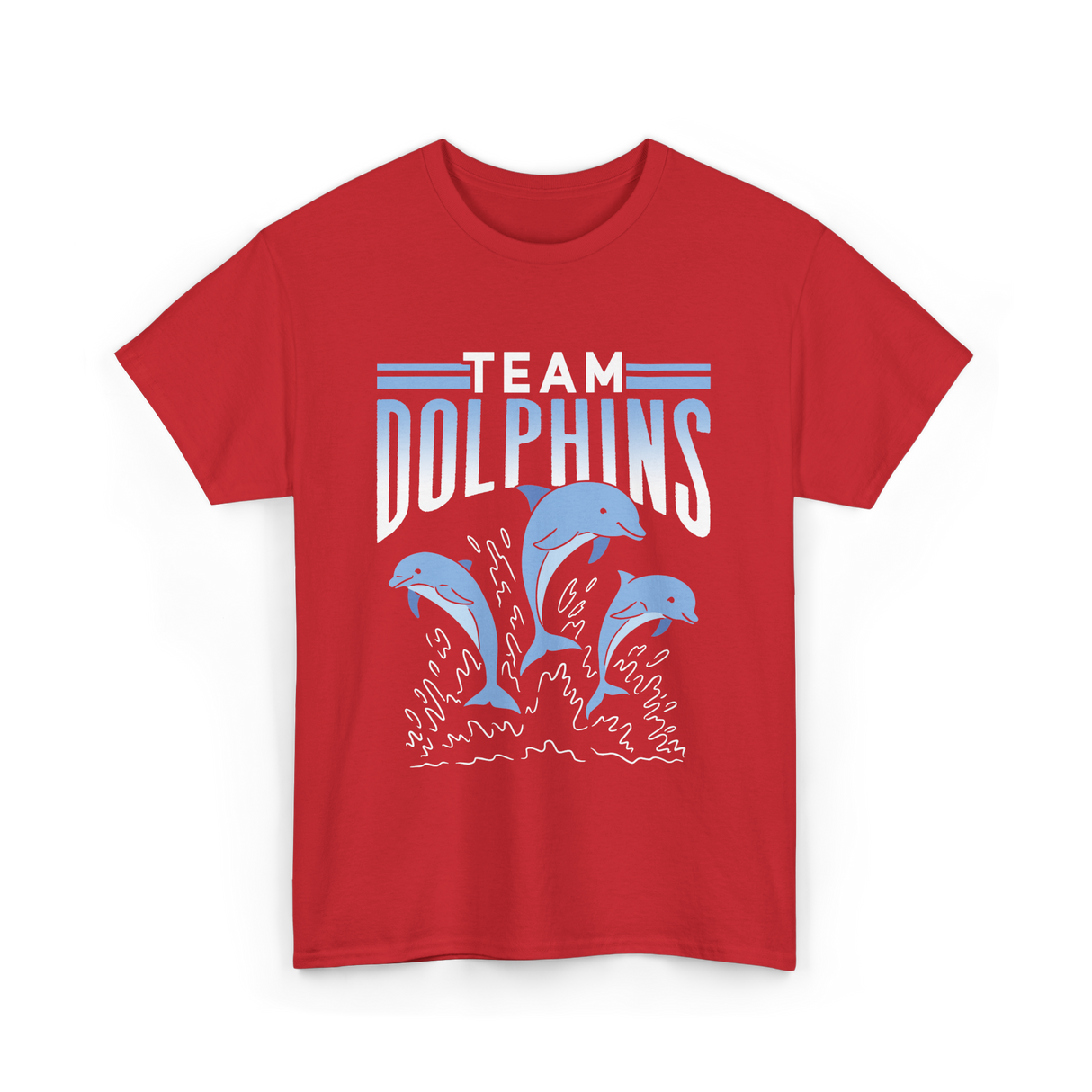 Team Dolphins Dolphin Lover T-Shirt - Red