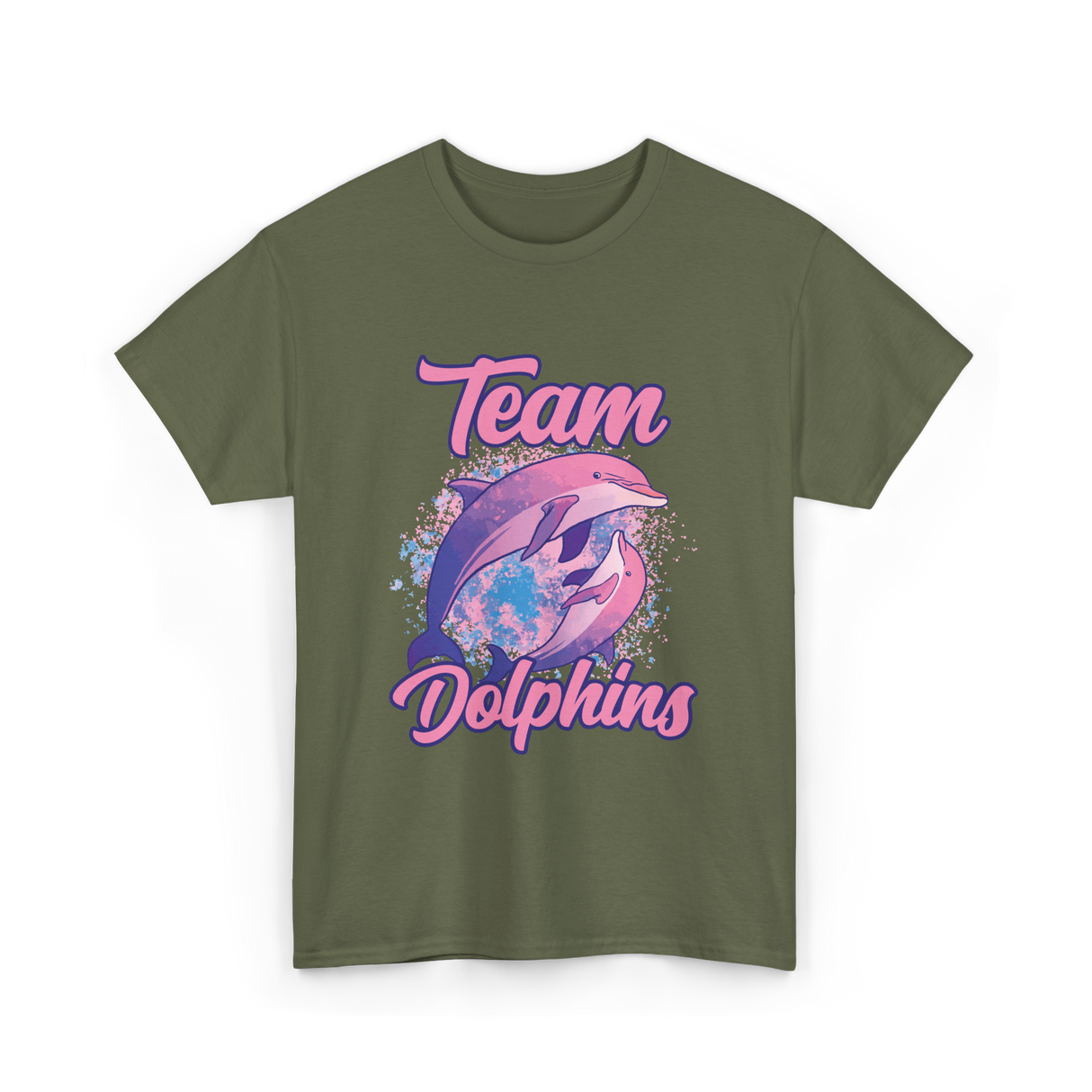 Team Dolphins Dolphin Lover T-Shirt - Military Green