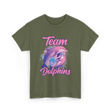 Team Dolphins Dolphin Lover T-Shirt - Military Green