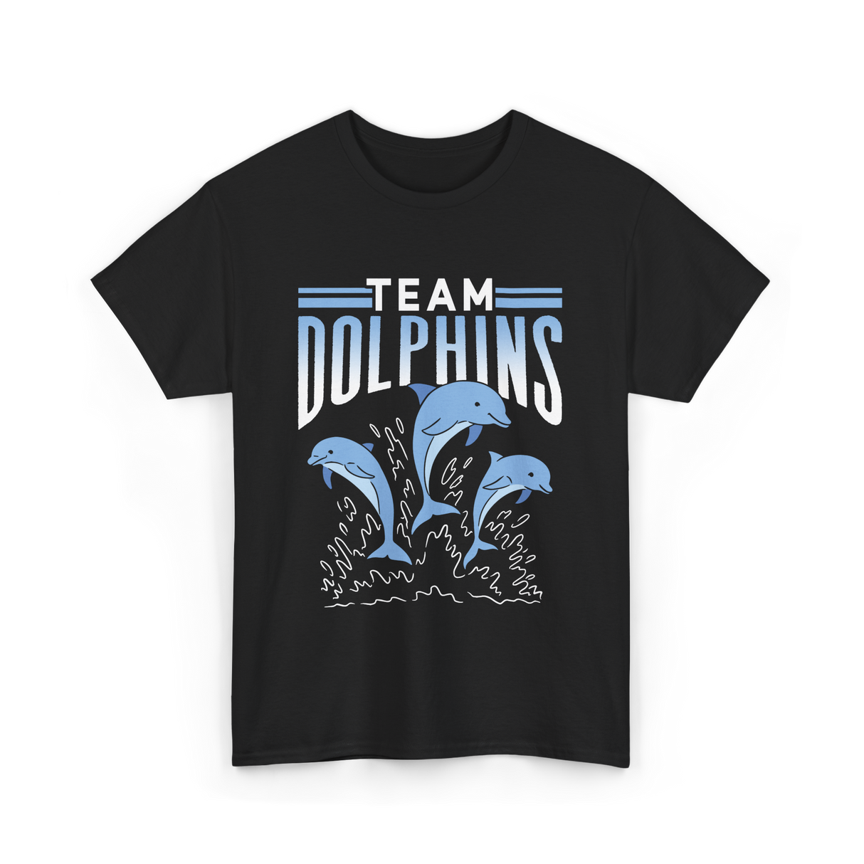 Team Dolphins Dolphin Lover T-Shirt - Black