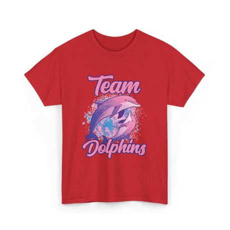 Team Dolphins Dolphin Lover T-Shirt - Red