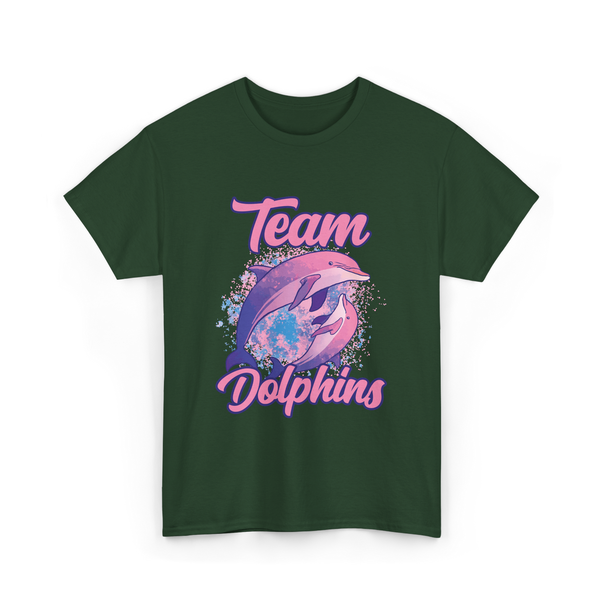 Team Dolphins Dolphin Lover T-Shirt - Forest Green