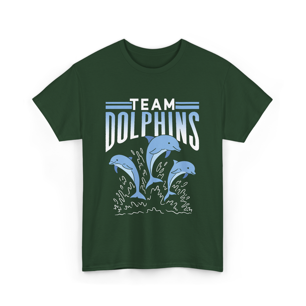 Team Dolphins Dolphin Lover T-Shirt - Forest Green